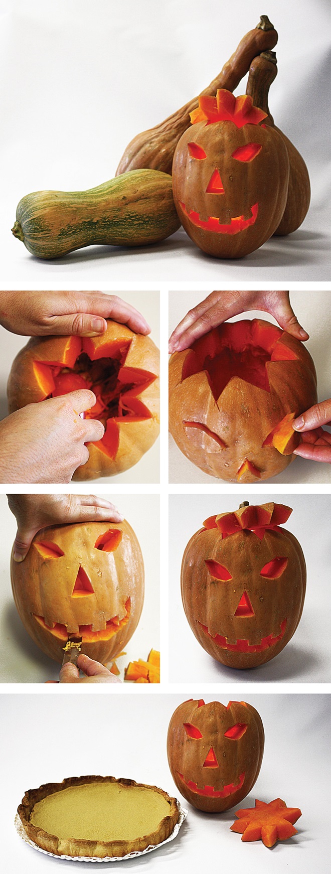 Doce ou travessura? Neste Halloween, preparámos uma tarte saborosa e uma lanterna.